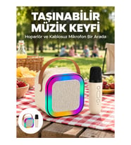 Mey İthalat® Kablosuz Karaoke Mikrofon Hoparlör Seti Güçlü Ses Çıkışı Yeni Nesil