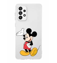 Samsung Galaxy A23  Kapak Mickey Mouse Tasarımlı Şeffaf Silikon Kılıf