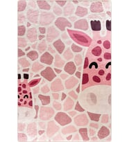 Pembe Zürafa Desenli Çocuk Odası Halısı-4000