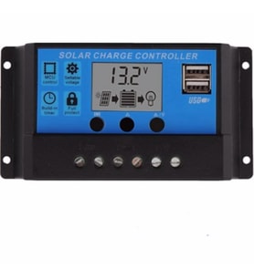 10A Solar Şarj Kontrol Cihazı Regülatörü Çift USB 12V-24V Güneş Paneli Şarj Regülatörü