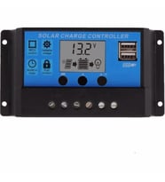 10A Solar Şarj Kontrol Cihazı Regülatörü Çift USB 12V-24V Güneş Paneli Şarj Regülatörü