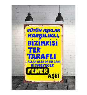 Bitmeyecek Fener Aşkı 20x30 Cm Retro Ahşap Tablo