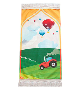 Dijital Baskılı Çocuk Seccadesi - Balonlu ve Traktörlü - 44 X 78 cm (Karışık)