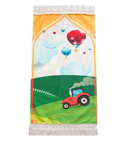 Dijital Baskılı Çocuk Seccadesi - Balonlu ve Traktörlü - 44 X 78 cm (Karışık)