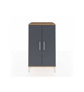 Hyperion Komodin 2 Raflı 2 Kapaklı 60x44x106 Çam-Antrasit