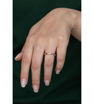 Gümüş Prenses Yüzük. Renkli Taşlı Ayarlanabilir Ölçü. Rose Gold Kaplama 925 Ayar Gümüş