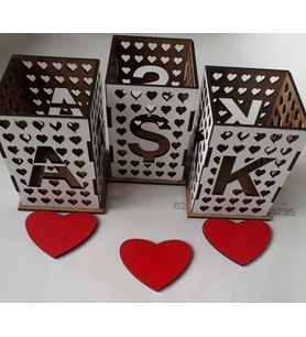 AŞK YAZILI MUMLUK 3 PARÇA BEYAZ RENK