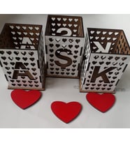 AŞK YAZILI MUMLUK 3 PARÇA BEYAZ RENK
