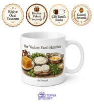 Van Kahvaltısı Temalı Baskılı Kupa Bardak Hediye Porselen Mug