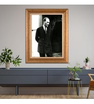 Altın Paspartulu Atatürk  Çerçeveli Tablo C1024 (Gold)