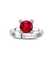 Bella Gloria Kırmızı Kuartz Pırlanta Yüzük (GPY0019)