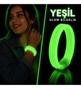 Yeşil Kalın Glow Bileklik - Kırılarak Yanan Parti Ve Festival Bilekliği