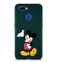 Oppo A12 Soft Premier Kapak Mickey Mouse-C Tasarımlı Silikon Kılıf - Yeşil (Şeffaf)