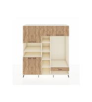 Kronos Dolap 11 Raflı Tek Çekmeceli 7 Kapaklı 220x59x243 Aytaşı-Çam/Çam