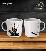 KirliPatiler Taş Kupa Fincan Üzeri Cadılar Bayramı Baskılı (Model 6)