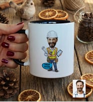 Kişiye Özel Karikatürlü İnşaat Mühendisi Kupa Bardak Mühendisler Günü Hediyesi