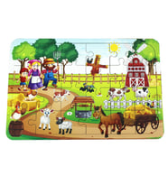 Ahşap Çiftlik Puzzle - Bebekleri İçin Puzzle - Ahşap Yapboz Oyuncak - Oyuncak Yap-boz - 24 Parça Puz