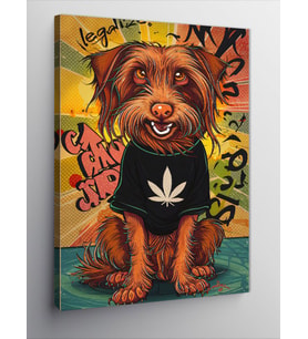 Kanvas Tablo Barışçıl t-shirt lü köpek