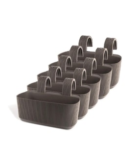 Omnipazar KRS-249 Plastik Pera Askılı Balkon Saksı 3.2 Lt Kahverengi 5 Adet