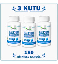 Calcium Magnesium D3 3 Kutu 180 Bitkisel Kapsül – Kalsiyum Magnezyum Takviye Edici Gıda