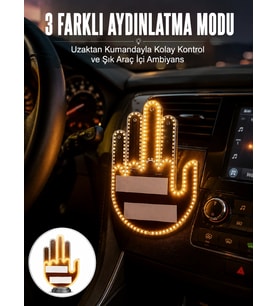 Uzaktan Kumandalı El Orta Parmak Led Araç Camına Özel Yeni Nesil