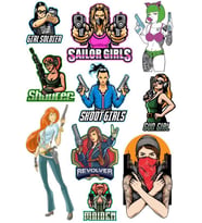 Savaşçı Kız Sticker Set 13 Parça Telefon, Tablet, Defter, Laptop Sticker
