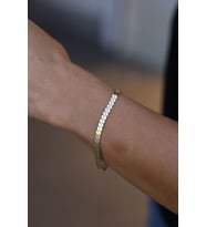 14 Ayar Altın Damla Sıralı Taşsız Bileklik  (Sarı)