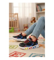 Promax 2000 P Beyaz-Mavi Işıklı Cırtlı Erkek Çocuk Spor Ayakkabı