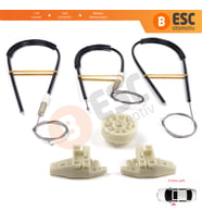 Renault Megane MK2 2002-2008 4/5 Kapı 8200325136 İçin Ön Sol Kapı Cam Kriko Tamir Seti