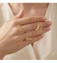 Kişiye Özel 925 Ayar Gümüş Şık 3 İsim Kolye (Gold)