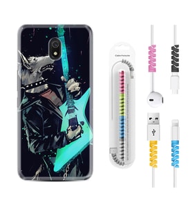 Xiaomi Redmi 8A 8 Pro 9C 9T 10C 11T Pro Kılıf Kablo Koruma Spiral Silikon Dog Guitar 1789