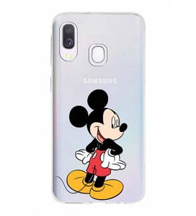 Samsung Galaxy A40  Kapak Mickey Mouse Tasarımlı Şeffaf Silikon Kılıf