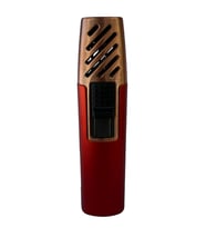 PremiumQuality Kırmızı-Bronz Tek Torch Pürmüz Metal Puro Çakmağı - TR8581