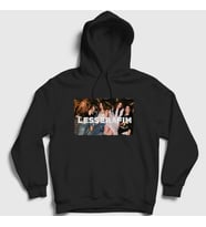 Presmono Unisex Beyaz Le sserafim K Pop Kapüşonlu Sweatshirt 438553tt (Siyah)