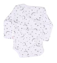 Unisex Ekru Ayyıldız Desenli Uzun Kollu  Zıbın
