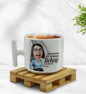 Kişiye Özel Kolay Yetişmiyor Karikatürlü Nescafe Fincanı