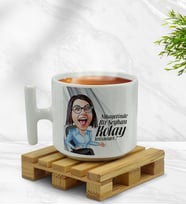 Kişiye Özel Kolay Yetişmiyor Karikatürlü Nescafe Fincanı