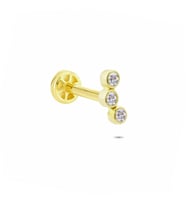 Glorria Altın Üç Taş Tragus Piercing