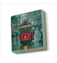 Nostaljik Tramvay Baskılı Doğaltaş  Magnet(KRT-048)