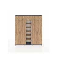 Arges Gardrop 12 Raflı 9 Kapaklı 2 Askılı 220x30x243 Antrasit-Çam