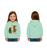 Unisex Brainrot Baskılı Çocuk Swaetshirt Kapüşonlu 3 İplik Şardonlu (Mint Yeşili)