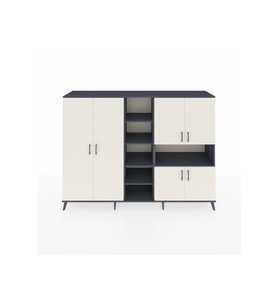 Hyperion Dolap 13 Raflı 6 Kapaklı 220x44x163 Antrasit-Aytaşı/Antrasit
