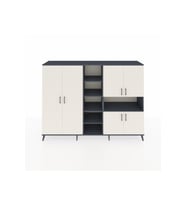 Hyperion Dolap 13 Raflı 6 Kapaklı 220x44x163 Antrasit-Aytaşı/Antrasit