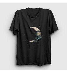 Presmono Unisex Siyah Hide And Seek Astronaut Space Astronot Uzay T-Shirt 282430tt