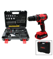 Kırmızı Renk Şarjlı Matkap Seti - 1350 RPM - Çantalı - 24W