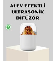 Ultrasonik Alev Efektli Aromaterapi Difüzörü Usb Şarjlı Ve Otomatik Kapanma Özellikli