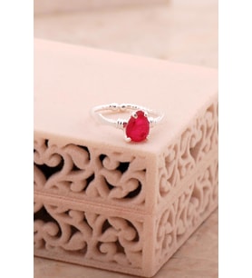 Paraiba Taşlı Gümüş Damla Yüzük 5805