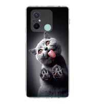 PrintiFy Xiaomi Redmi 12C ile Uyumlu 1mm Slim Fit Kedi 2 050c Baskılı Şeffaf  Kılıf