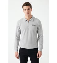 Erkek Spor Polo Yaka Petek Dokulu Sweatshırt BGL-ST05442