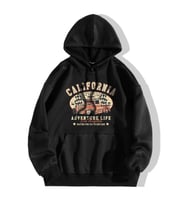 Unisex California Baskılı Kapüşonlu Sweatshirt (Siyah)